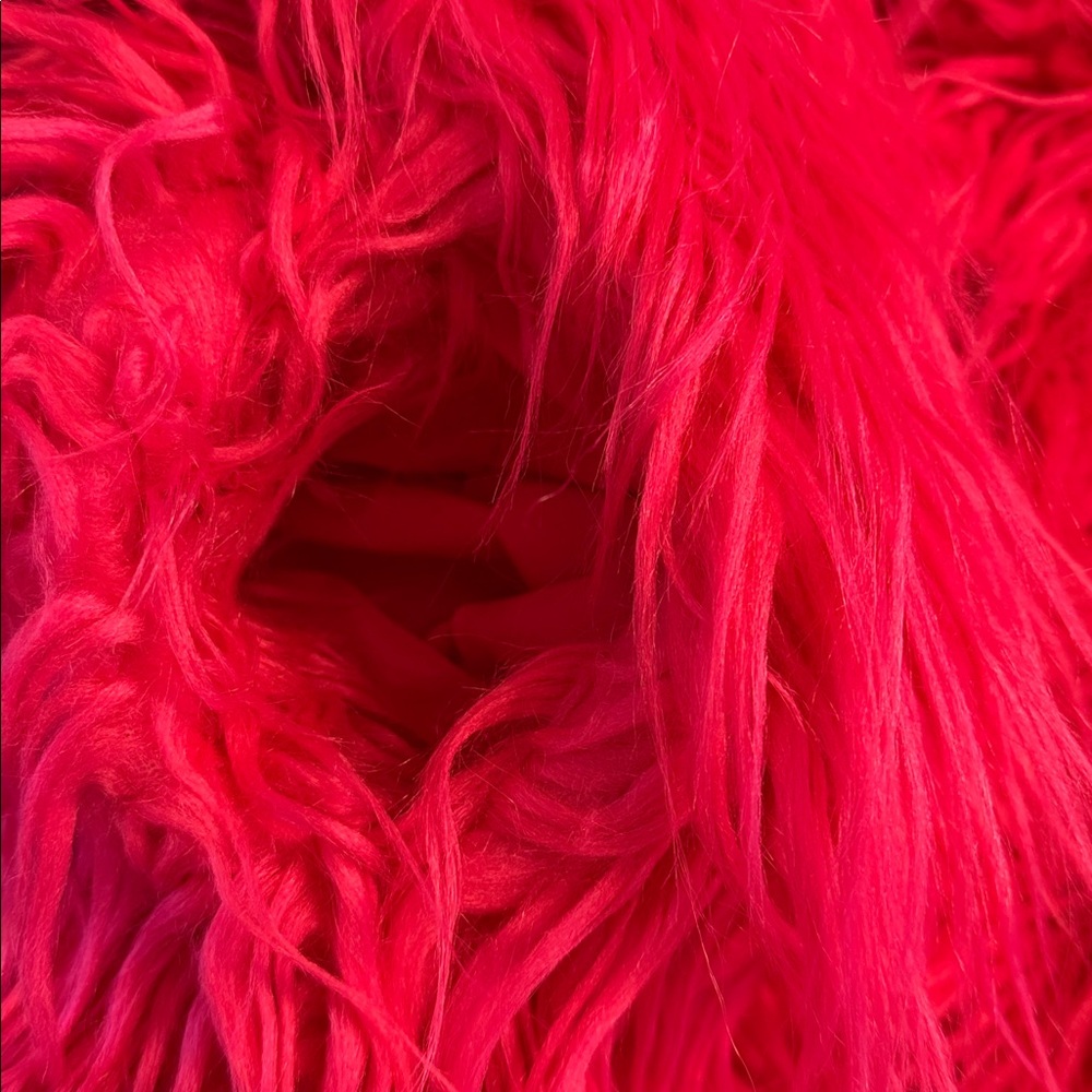 Hot Pink Shaggy Faux Fur Coat - Picture 6 of 11